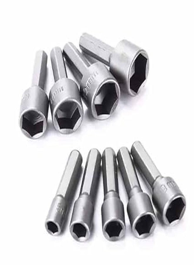 ILIKA 9pcs 1/4"" Hex Shank Power Nut Driver Drill Bit Socket Screw 5-13mm Magnetic Nut Driver Set 9pcs - Image 5